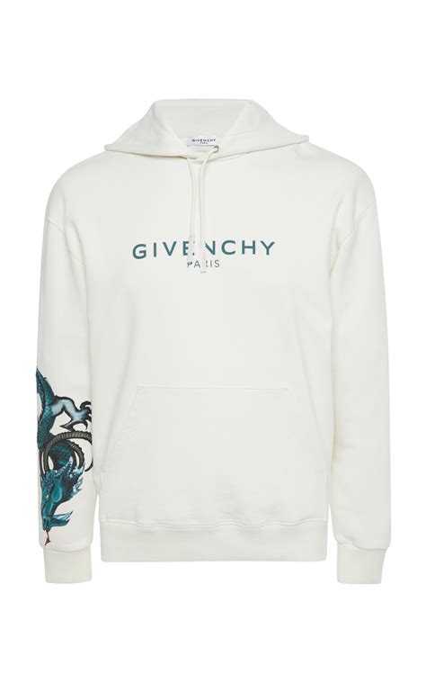 Givenchy Capricorn Hooded Cotton Sweatshirt In White 